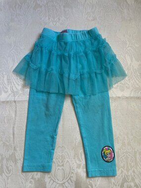 Disney Girls Tinker Bell Skirted Skort Leggings Aqua Blue 18-24M